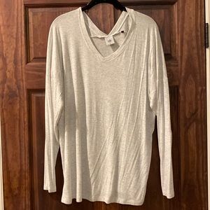 CAbi grey double v tee long sleeve